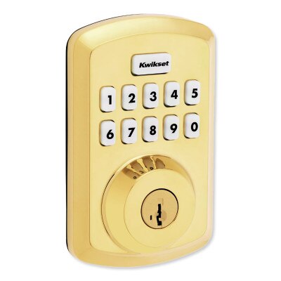Kwikset Powerbolt 250 Transitional Keypad Electronic Lock, Lifetime Polished Brass